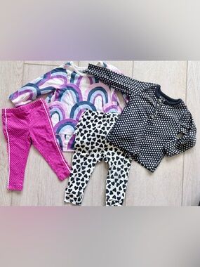 Tea Collection 9-12M Bundle Lot of 4 Tops & Leggings